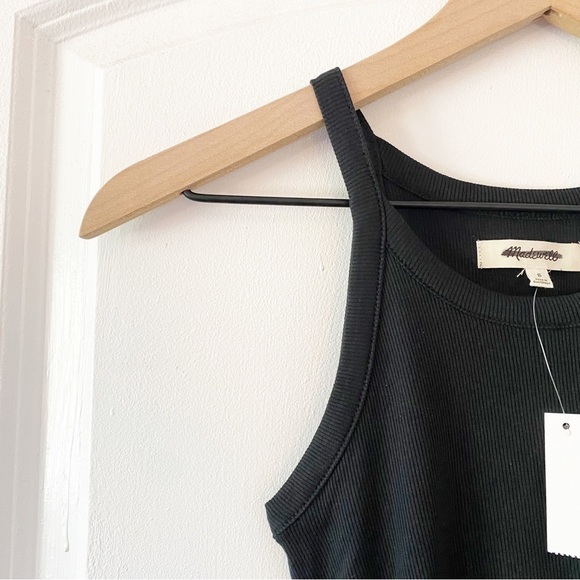 MADEWELL Brightside 90’s Black Ribbed Tank Top NWT - Picture 4 of 7